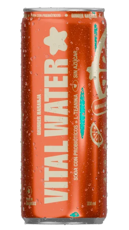 Lata Vital Water ginger naranja