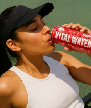 Mujer tomando Vital Water